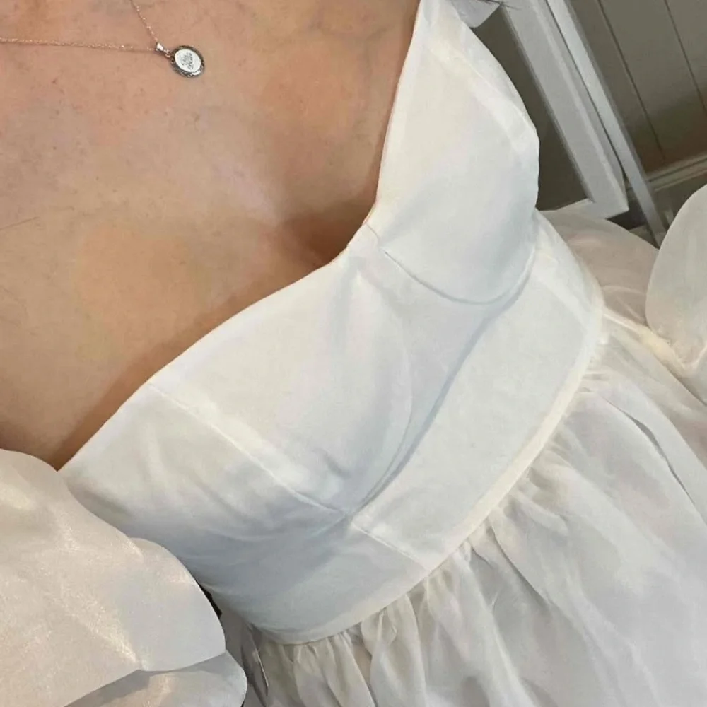 Selkie Ivory Bebe Bloom Dress Size XS NWT Puff Sleeve Organza Mini Bridal - Picture 16 of 16